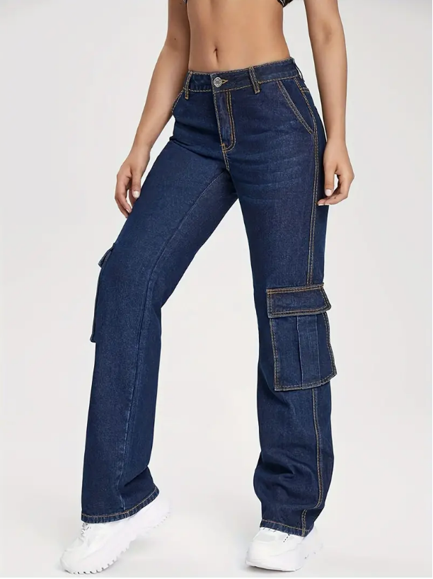 Calça Jeans Cargo Y2K (2 Bolsos)
